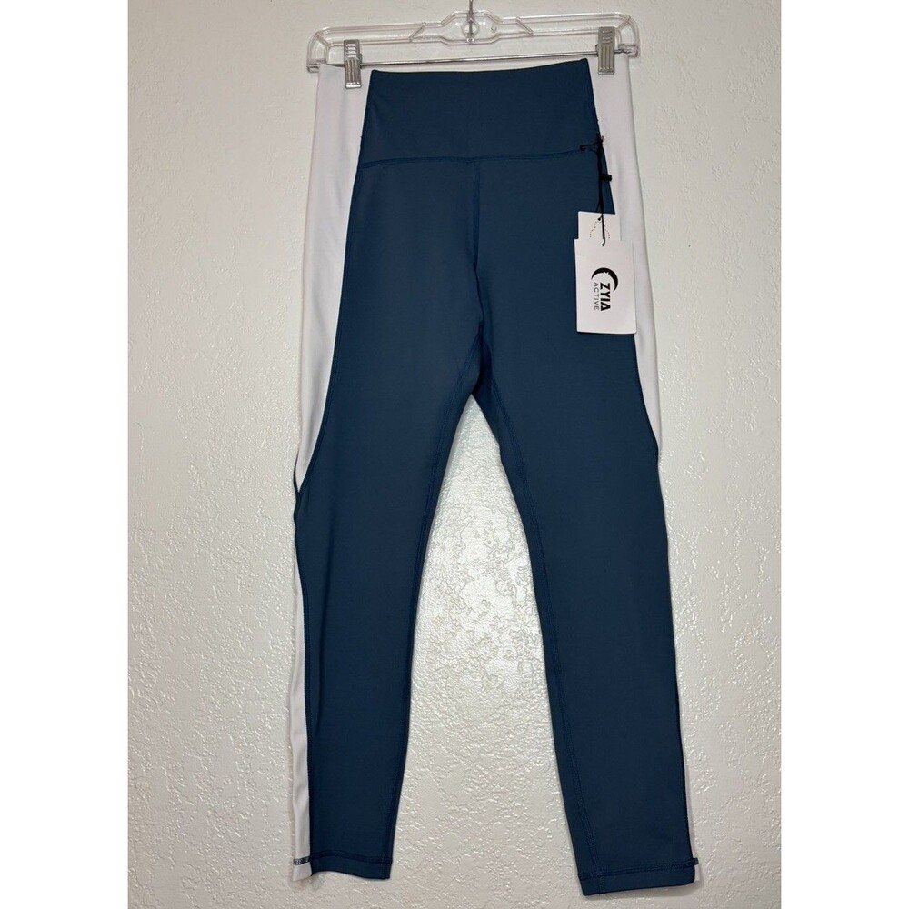 Zyia Active Leggings Womens 6 slate Perspective Colorblock Light N Tight 7/8